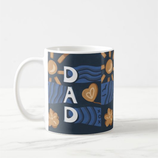 Papa - Happy Vaderdag Navy Blue Koffiemok (Links)