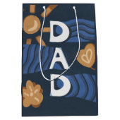 Papa - Happy Vaderdag Navy Blue Medium Cadeauzakje (Voorkant)