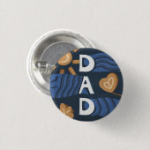 Papa - Happy Vaderdag Navy Blue Ronde Button 3,2 Cm (Voorkant /achterkant)