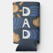 Papa - Happy Vaderdag Navy Blue Seltzer Blikjeskoeler (Achterkant)