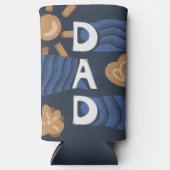 Papa - Happy Vaderdag Navy Blue Seltzer Blikjeskoeler (Voorkant)