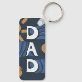 Papa - Happy Vaderdag Navy Blue Sleutelhanger (Achterkant)