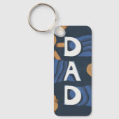Papa - Happy Vaderdag Navy Blue Sleutelhanger (Voorkant)