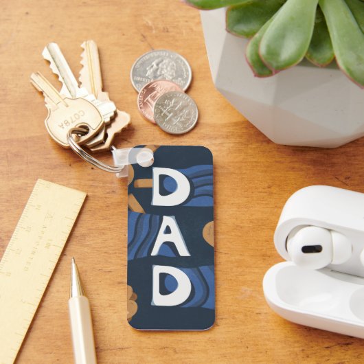 Papa - Happy Vaderdag Navy Blue Sleutelhanger (Bureau)