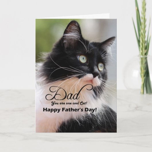 Papa / Happy Vaderdag - Tuxedo Cat Kaart (Voorkant)