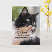 Papa / Happy Vaderdag - Tuxedo Cat Kaart (Gele Bloem)
