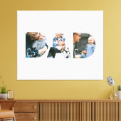 Papa Hart Collage Vaderdag Keepsake Foto Canvas Afdruk (Insitu (Woonkamer))