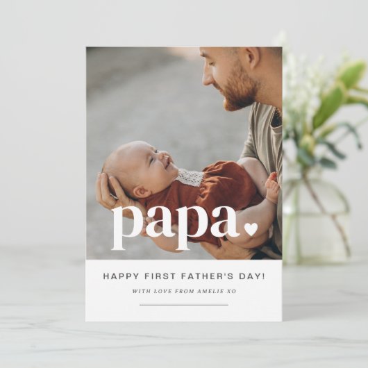 Papa Hart - Eerste Vaderdag fotokaart Kaart (Staand voorkant)