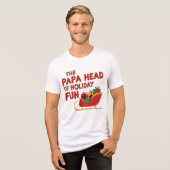 Papa Head of Holiday Fun Kerstmis Tri-Blend Shirt (Voorkant volledig)