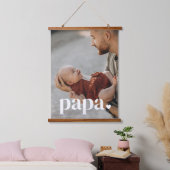 Papa Heart - Eerste Vaderdag Foto Hangend Wandkleed (Slaapkamer)