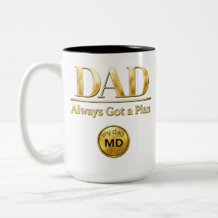 PAPA — Heeft Altijd Een Plan Tweekleurige Koffiemok