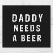 Papa heeft bier nodig etiket (Enkel label)