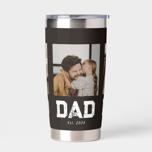 Papa heeft Black Fun 3-foto ingesteld Geïsoleerde Drinkbeker (Links)