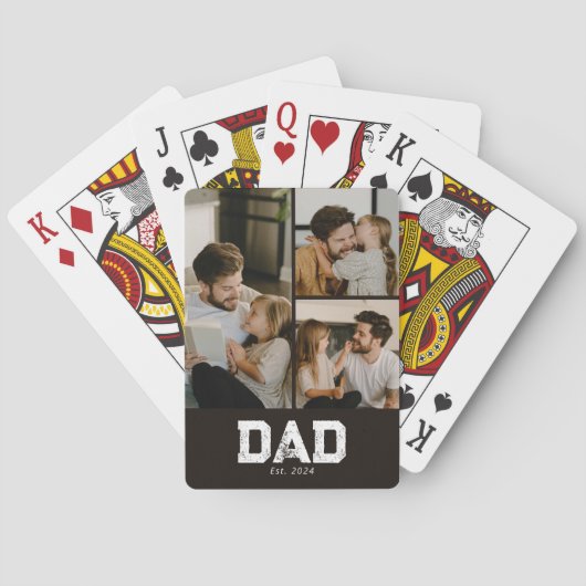 Papa heeft Black Fun 3-foto ingesteld Pokerkaarten (Achterkant)