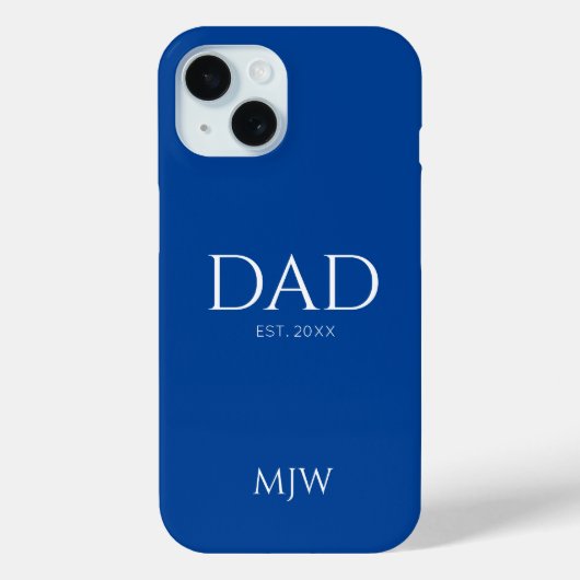 Papa heeft Blue Monogram opgezet Case-Mate iPhone Case (Achterkant)