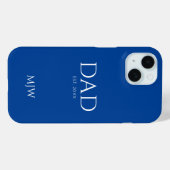Papa heeft Blue Monogram opgezet Case-Mate iPhone Case (Achterkant (horizontaal))