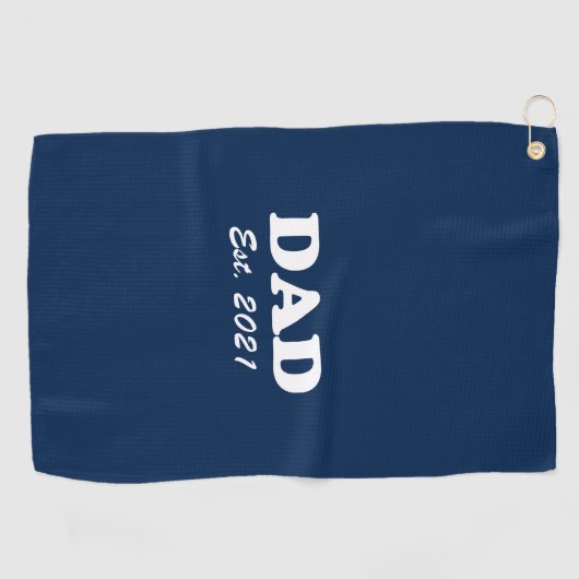 Papa heeft datumblauw gepersonaliseerd op maat gem golfhanddoek (Horizontaal)