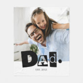Papa heeft een aangepaste moderne gezinsfoto inges fleece deken (Voorkant)