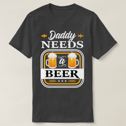 Papa heeft een bier bruid en bruidegom drinker bie t-shirt (Design voorkant)