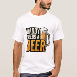 Papa heeft een biertje nodig Vintage gravering shi T-shirt
