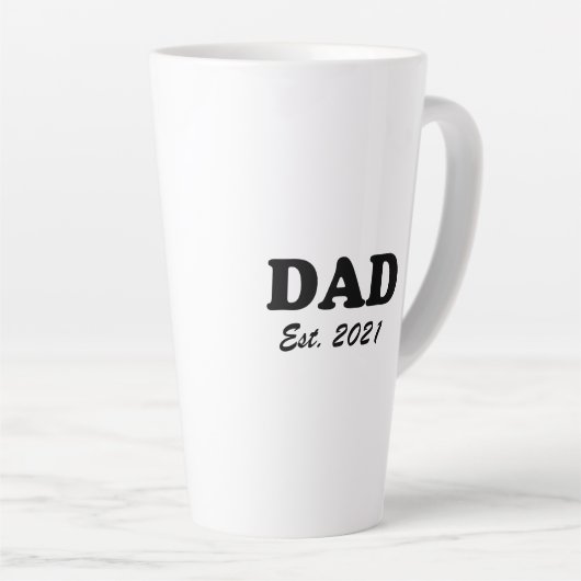 Papa heeft een datum vastgesteld zwart-wit modern latte mok (Rechterhoek)