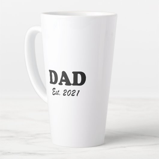 Papa heeft een datum vastgesteld zwart-wit modern latte mok (Linkerhoek)