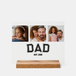 Papa Heeft Elegante 3 Foto Cadeaus Gevestigd Acryl Bord