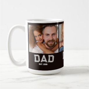 Papa heeft elegante 3 foto cadeaus zwart koffiemok