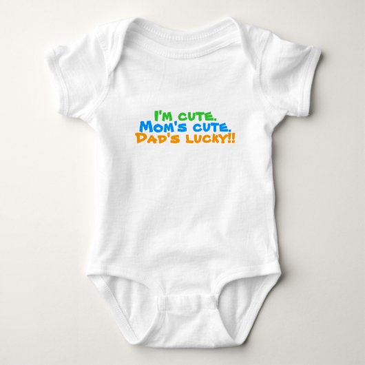 Papa heeft geluk...baby lijfpak. romper (Voorkant)