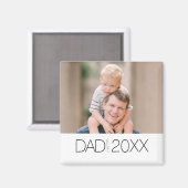 Papa heeft modern foto jaar ontwerp opgericht magneet (Voorkant / Achterkant)