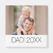Papa heeft modern foto jaar ontwerp opgericht magneet (Voorkant)