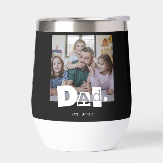 Papa heeft moderne 3 kinderen foto collage opgeric (Links)
