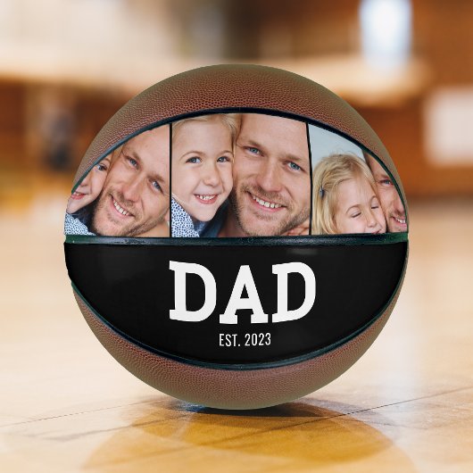 Papa heeft moderne zwart-wit 3 foto basketbal