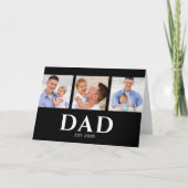 Papa heeft moderne zwarte 3 foto Vaderdag ingestel Kaart (Voorkant)