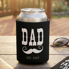 Papa heeft snor jaar westerse vintage blikjeskoeler