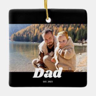Papa heeft vet wit typografie foto ingesteld keramisch ornament