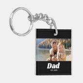 Papa heeft vet wit typografie foto opgericht sleutelhanger (Voorkant Links)