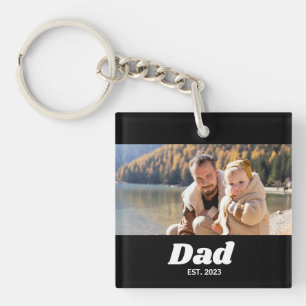 Papa heeft vet wit typografie foto opgericht sleutelhanger