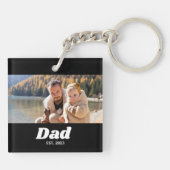 Papa heeft vet wit typografie foto opgericht sleutelhanger (Achterkant)