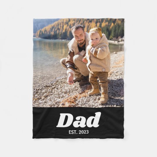 Papa heeft vet wit typografisch foto ingesteld fleece deken (Voorkant)