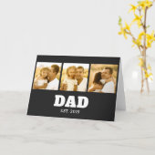 Papa heeft vetgedrukte tekst zwart 3 foto gemaakt kaart (Gele Bloem)