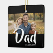 Papa heeft zwart-wit script foto opgericht keramisch ornament (Links)