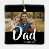 Papa heeft zwart-wit script foto opgericht keramisch ornament (Voorkant)