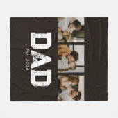 Papa heeft Zwarte Fun 3-foto ingesteld Fleece Deken (Voorkant (Horizontaal))