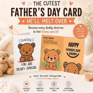 Papa heel speciaal, teddybeer Vaderdag Bedankkaart