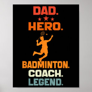 Papa Held Badminton Coach Legende Badminton Speler Poster
