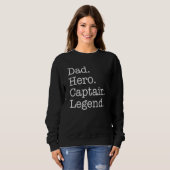 Papa Held Kapitein Legende Zeilen Vaderdag Trui (Voorkant volledig)