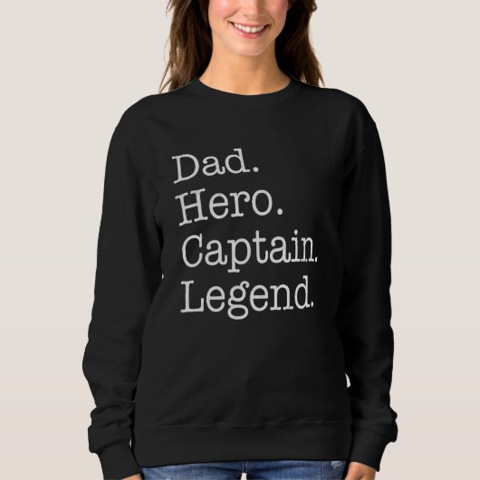 Papa Held Kapitein Legende Zeilen Vaderdag Trui (Voorkant)