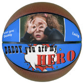Papa Held Superheld Vader Vaderdag Foto Basketbal (Voorkant)