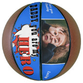 Papa Held Superheld Vader Vaderdag Foto Basketbal (Verticaal)